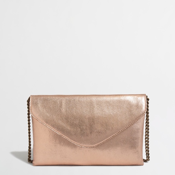 rose gold envelope clutch